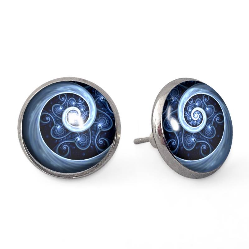 Ohrstecker Blaue Spirale, 0115Ess von EgginEggHandmade