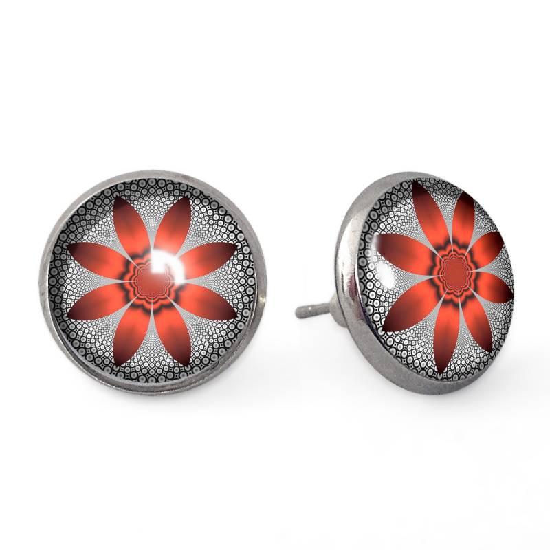Ohrstecker Rote Blume, 0124Ess von EgginEggHandmade