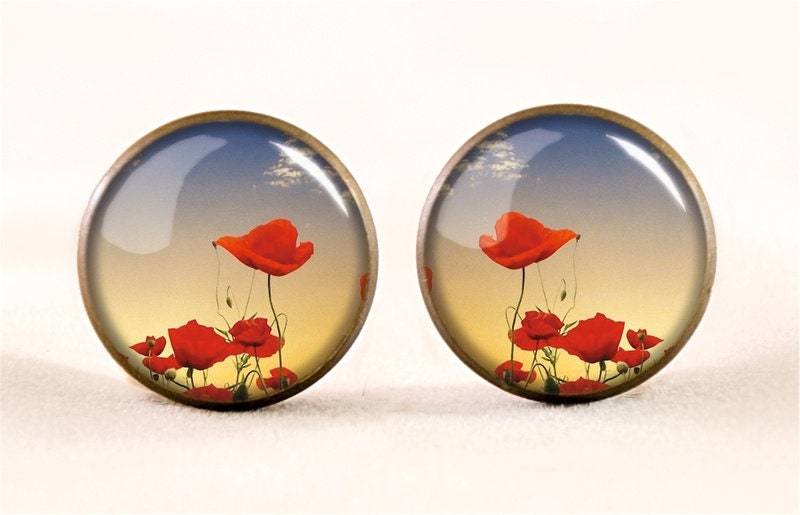 Ohrstecker Rote Mohnblumen, 0211Esb von EgginEggHandmade