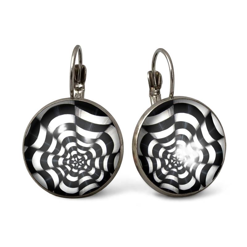 Op-Art Große Ohrringe, 0562Ers von EgginEggHandmade