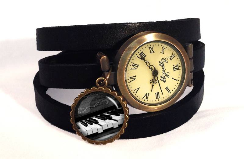 Wickeluhr Klavier Echtleder, 0486Wbb von EgginEggHandmade