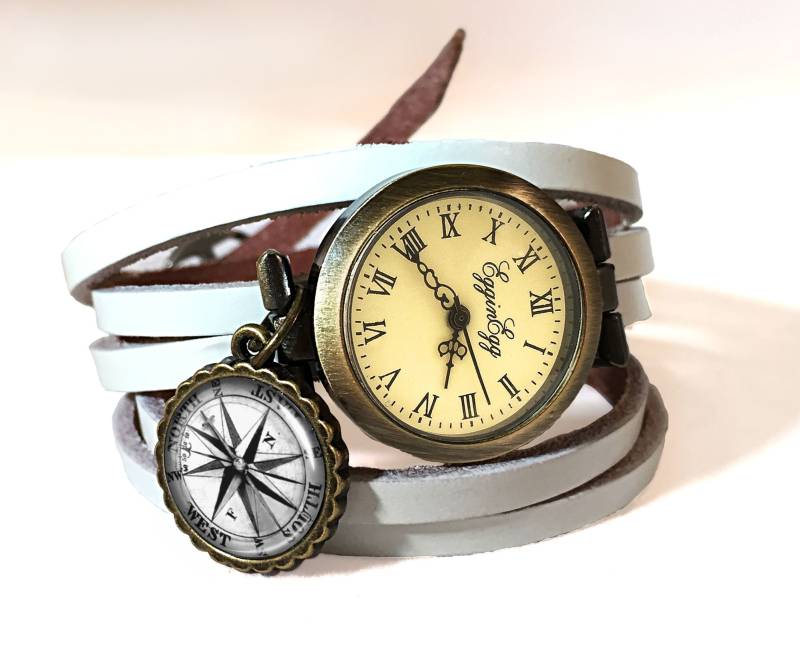 Wickeluhr Kompass Echtleder, 0148Ww6 von EgginEggHandmade