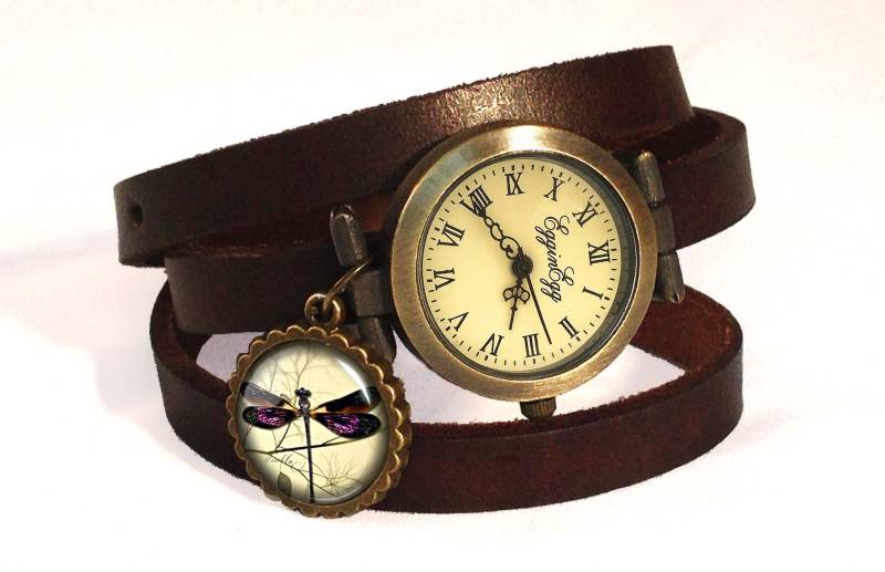 Wickeluhr Libelle Echtleder, 0593Wdb von EgginEggHandmade