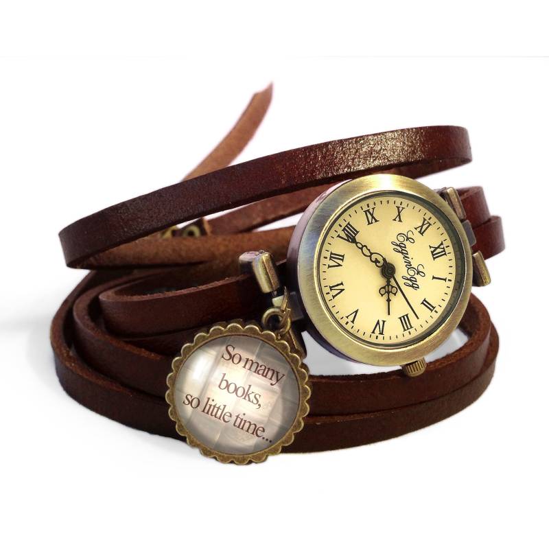 Wickeluhr "So Many Books.." Echtleder, 0223Wmb6 von EgginEggHandmade