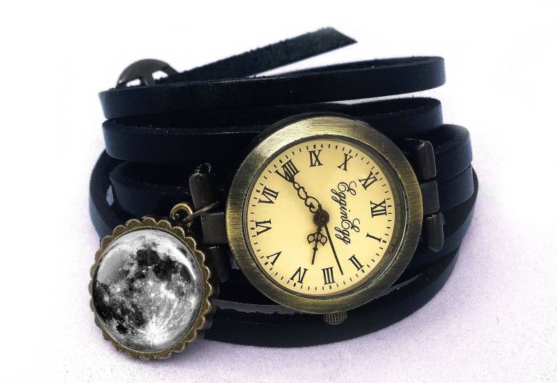 Wickeluhr Vollmond Echtleder, 0108Wb6 von EgginEggHandmade
