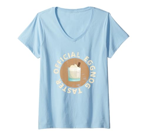 Damen Offizielles Eggnog Taster – Lustiges Eiernog T-Shirt für Feiertage T-Shirt mit V-Ausschnitt Damen Offizielles Eggnog Taster – Lustiges Eiernog T-Shirt für Feiertage T-Shirt mit V-Ausschnitt von Eggnog Lovers