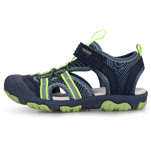 Eggseed Jungen Sandalen rutschfeste Wander- und Wandersandalen geschlossene Zehen Sommer Schuhe für Kleinkinder/Kinder Blau Grün Gr.27EU Eggseed Jungen Sandalen rutschfeste Wander- und Wandersandalen geschlossene Zehen Sommer Schuhe für Kleinkinder/Kinder Blau Grün Gr.27EU von Eggseed
