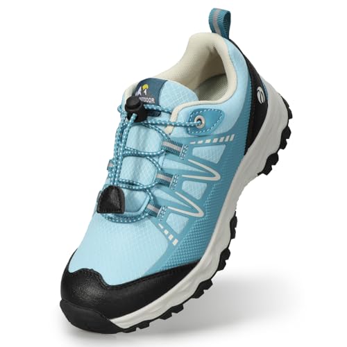 Eggseed Mädchen Schuhe Jungen Mädchen Anti-Rutsch-Walking-Schuhe atmungsaktiv Low-Top-Sneakers Straße Trail Running Schuhe Himmelblau Größe 38 von Eggseed