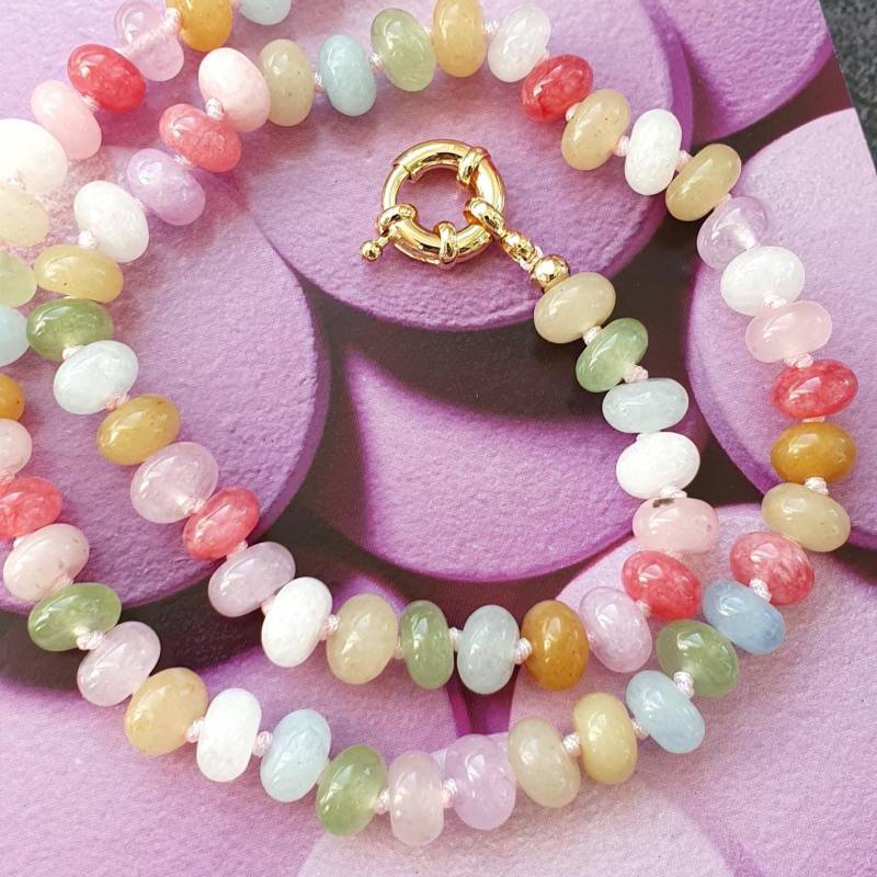 Candy Edelstein-Halskette, Ombre Handgeknüpfte Perlen-Halskette, Regenbogen-Edelstein-Halskette, Seidengeknüpfte Regenbogen-Halskette Candy Edelstein-Halskette, Ombre Handgeknüpfte Perlen-Halskette, Regenbogen-Edelstein-Halskette, Seidengeknüpfte Regenbogen-Halskette von EgoElements