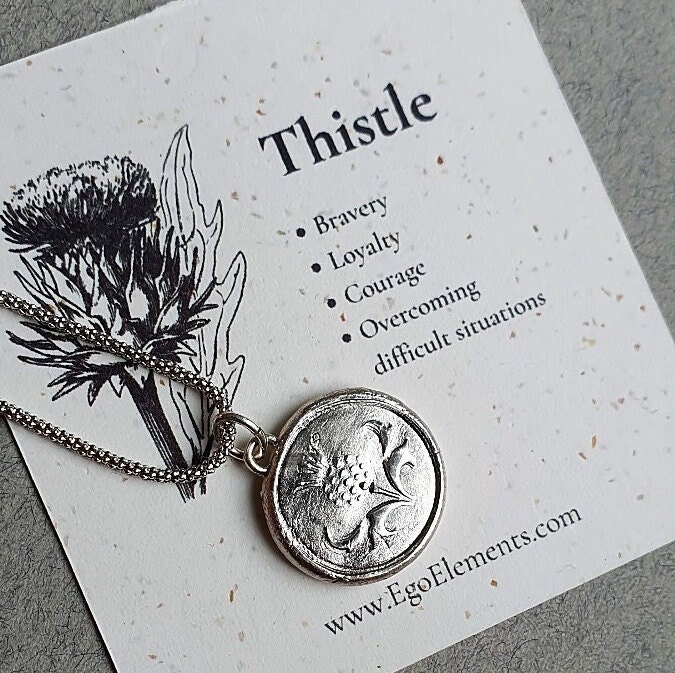 Distel Halskette Silber, Anhänger, Wachs Siegel Schmuck, Einzigartiger Schmuck Geschenk Distel Halskette Silber, Anhänger, Wachs Siegel Schmuck, Einzigartiger Schmuck Geschenk von EgoElements