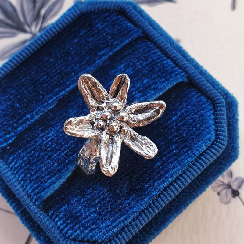 Edelweiß Ring, Floral Ring Silber, Alpine Bergblume Empowerment Geschenk Edelweiß Ring, Floral Ring Silber, Alpine Bergblume Empowerment Geschenk von EgoElements