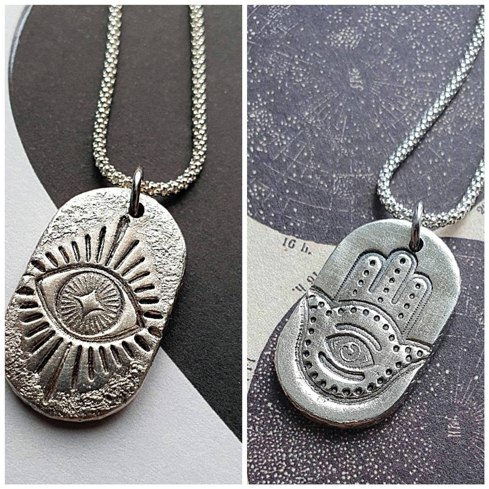 Evil Eye Und Hamsa Doppelseitiger Anhänger, Schutz Amulett Geschenk Evil Eye Und Hamsa Doppelseitiger Anhänger, Schutz Amulett Geschenk von EgoElements