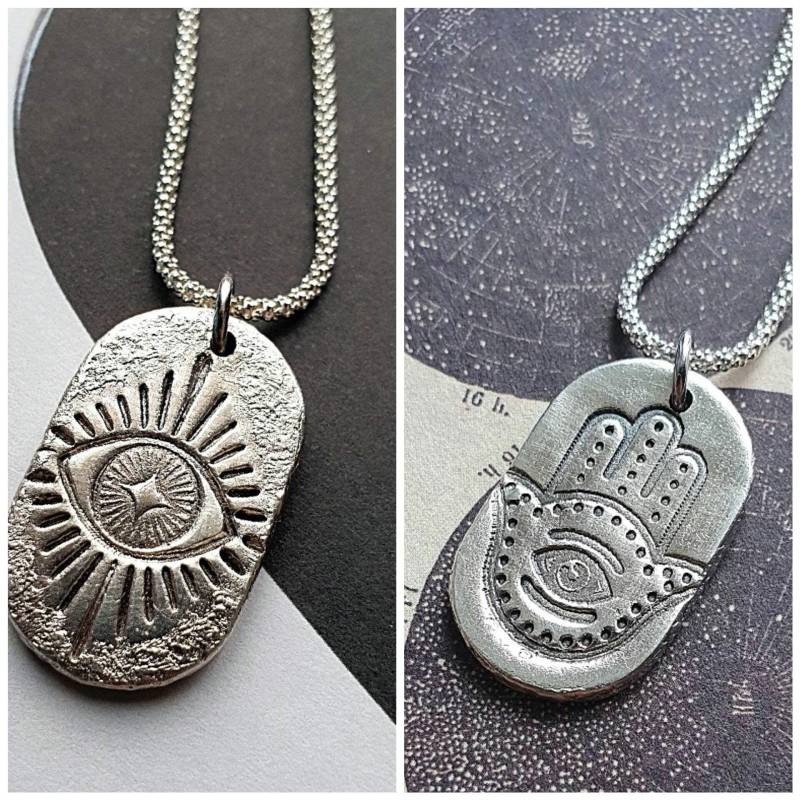 Evil Eye Und Hamsa Doppelseitiger Anhänger, Schutz Amulett Geschenk Evil Eye Und Hamsa Doppelseitiger Anhänger, Schutz Amulett Geschenk von EgoElements