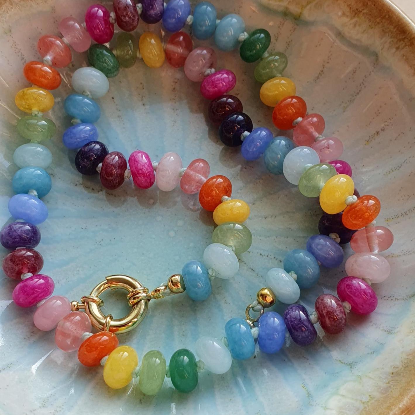 Handgeknüpfte Regenbogen Edelstein Halskette, Multi Ombre Einzigartiges Geschenk Für Sie Handgeknüpfte Regenbogen Edelstein Halskette, Multi Ombre Einzigartiges Geschenk Für Sie von EgoElements