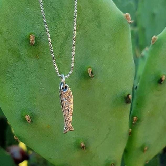 Sardinen Fisch Charm Halskette, Sardine Anhänger Silber Für Sommer Schmuck Sardinen Fisch Charm Halskette, Sardine Anhänger Silber Für Sommer Schmuck von EgoElements