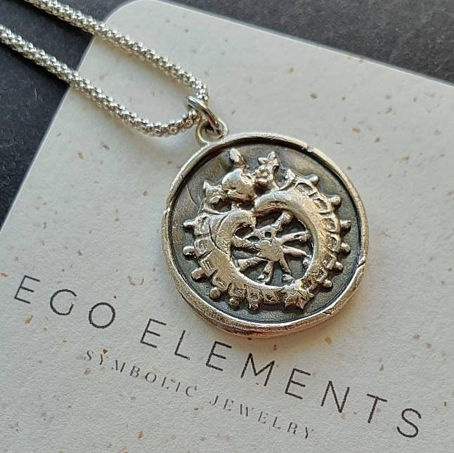 Wachs Siegel Herz Halskette, Antiker Silber Anhänger, Unisex Einzigartiges Geschenk Für Ihn Wachs Siegel Herz Halskette, Antiker Silber Anhänger, Unisex Einzigartiges Geschenk Für Ihn von EgoElements
