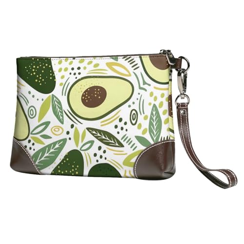EgoMed Avocado,Handgelenktaschen PU-Leder Clutch Damen Reißverschluss Geldbörse Brieftasche Handtasche mit Handschlaufe von EgoMed