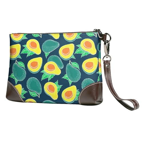 EgoMed Avocado,Handgelenktaschen PU-Leder Clutch Damen Reißverschluss Geldbörse Brieftasche Handtasche mit Handschlaufe von EgoMed