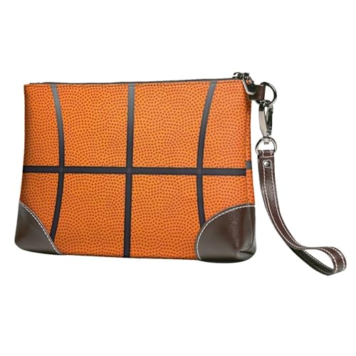 EgoMed Basketball,Handgelenktaschen PU-Leder Clutch Damen Reißverschluss Geldbörse Brieftasche Handtasche mit Handschlaufe von EgoMed