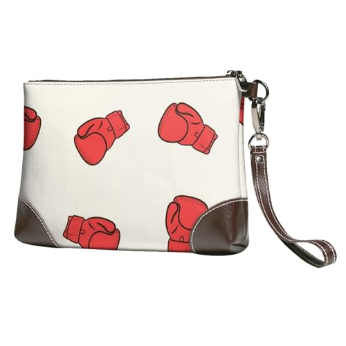 EgoMed Boxhandschuhe,Handgelenktaschen PU-Leder Clutch Damen Reißverschluss Geldbörse Brieftasche Handtasche mit Handschlaufe von EgoMed