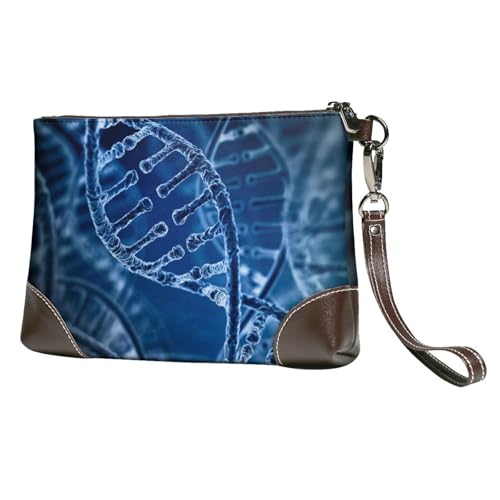 EgoMed DNA-Kette Foto gedruckt,Handgelenktaschen PU-Leder Clutch Damen Reißverschluss Geldbörse Brieftasche Handtasche mit Handschlaufe von EgoMed