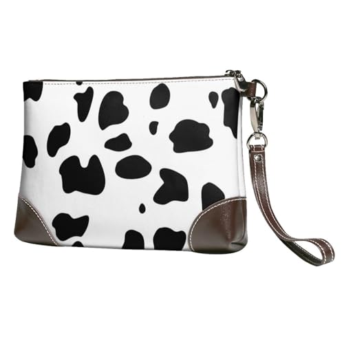 EgoMed Dalmatiner Hundedruck Schwarzer Fleck,Handgelenktaschen PU-Leder Clutch Damen Reißverschluss Geldbörse Brieftasche Handtasche mit Handschlaufe von EgoMed