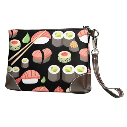 EgoMed Japanische Sushi-Küche,Handgelenktaschen PU-Leder Clutch Damen Reißverschluss Geldbörse Brieftasche Handtasche mit Handschlaufe EgoMed Japanische Sushi-Küche,Handgelenktaschen PU-Leder Clutch Damen Reißverschluss Geldbörse Brieftasche Handtasche mit Handschlaufe von EgoMed