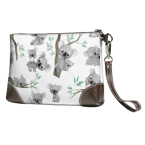 EgoMed Koala,Handgelenktaschen PU-Leder Clutch Damen Reißverschluss Geldbörse Brieftasche Handtasche mit Handschlaufe von EgoMed