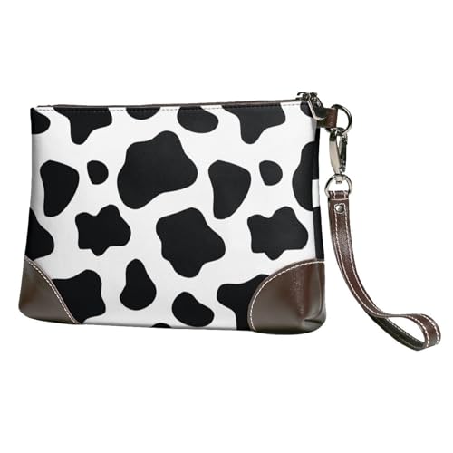 EgoMed Kuh,Handgelenktaschen PU-Leder Clutch Damen Reißverschluss Geldbörse Brieftasche Handtasche mit Handschlaufe von EgoMed