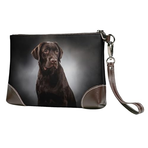 EgoMed Labrador Retriever,Handgelenktaschen PU-Leder Clutch Damen Reißverschluss Geldbörse Brieftasche Handtasche mit Handschlaufe von EgoMed