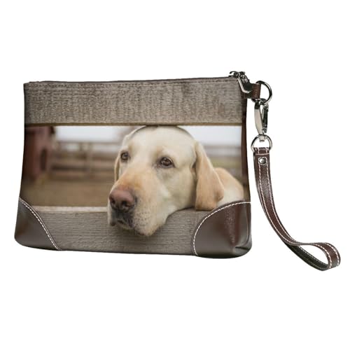 EgoMed Labrador Retriever Fotos,Handgelenktaschen PU-Leder Clutch Damen Reißverschluss Geldbörse Brieftasche Handtasche mit Handschlaufe von EgoMed