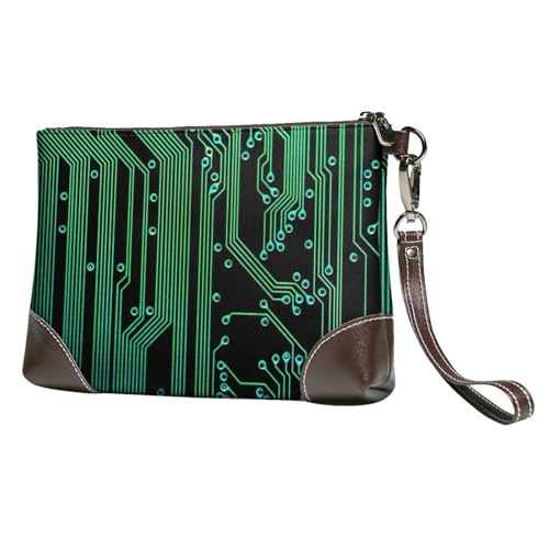 EgoMed Leiterplatte,Handgelenktaschen PU-Leder Clutch Damen Reißverschluss Geldbörse Brieftasche Handtasche mit Handschlaufe von EgoMed