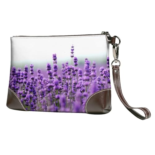 EgoMed Lila Lavendel,Handgelenktaschen PU-Leder Clutch Damen Reißverschluss Geldbörse Brieftasche Handtasche mit Handschlaufe von EgoMed