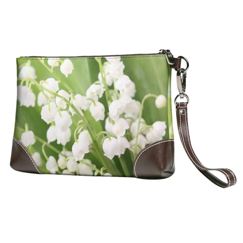 EgoMed Maiglöckchen,Handgelenktaschen PU-Leder Clutch Damen Reißverschluss Geldbörse Brieftasche Handtasche mit Handschlaufe von EgoMed