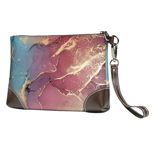 EgoMed Marmorstruktur,Handgelenktaschen PU-Leder Clutch Damen Reißverschluss Geldbörse Brieftasche Handtasche mit Handschlaufe von EgoMed