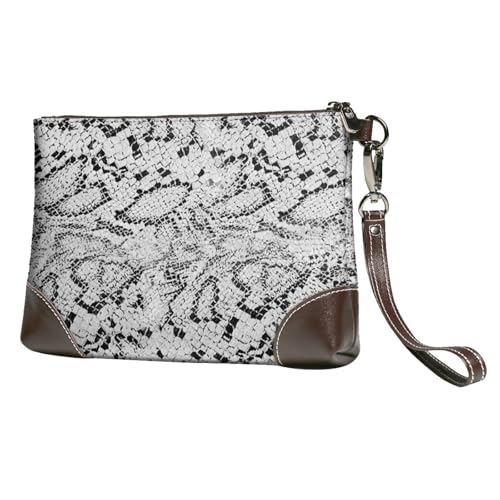 EgoMed Schlangenhautstruktur,Handgelenktaschen PU-Leder Clutch Damen Reißverschluss Geldbörse Brieftasche Handtasche mit Handschlaufe von EgoMed