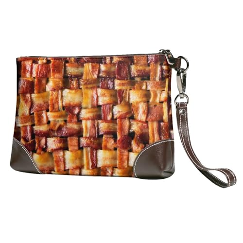 EgoMed Speckfleisch,Handgelenktaschen PU-Leder Clutch Damen Reißverschluss Geldbörse Brieftasche Handtasche mit Handschlaufe von EgoMed