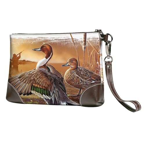 EgoMed Spießente,Handgelenktaschen PU-Leder Clutch Damen Reißverschluss Geldbörse Brieftasche Handtasche mit Handschlaufe von EgoMed