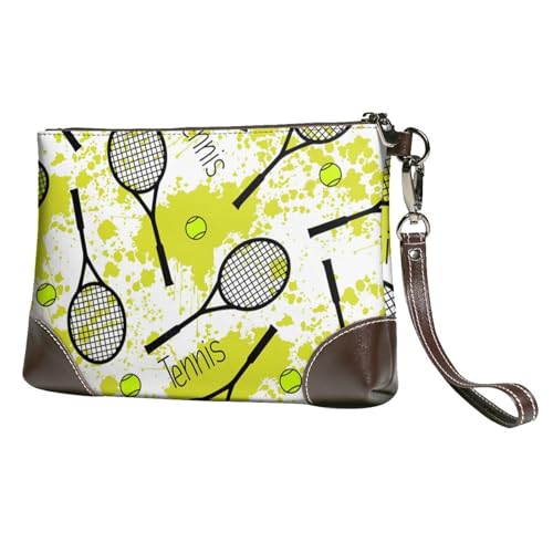 EgoMed Tennisschläger,Handgelenktaschen PU-Leder Clutch Damen Reißverschluss Geldbörse Brieftasche Handtasche mit Handschlaufe von EgoMed