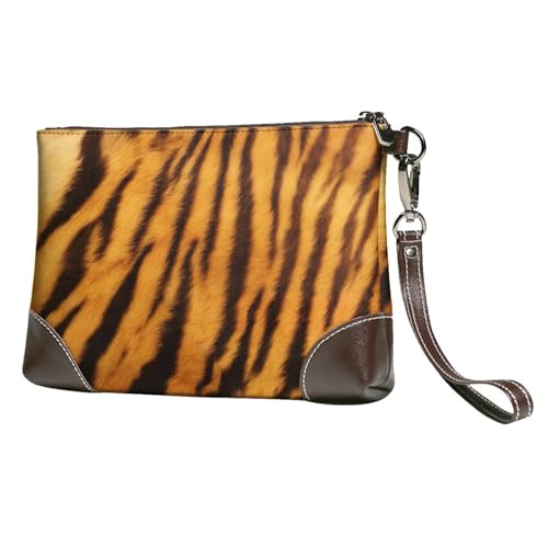 EgoMed Tiger-Streifenmuster,Handgelenktaschen PU-Leder Clutch Damen Reißverschluss Geldbörse Brieftasche Handtasche mit Handschlaufe von EgoMed
