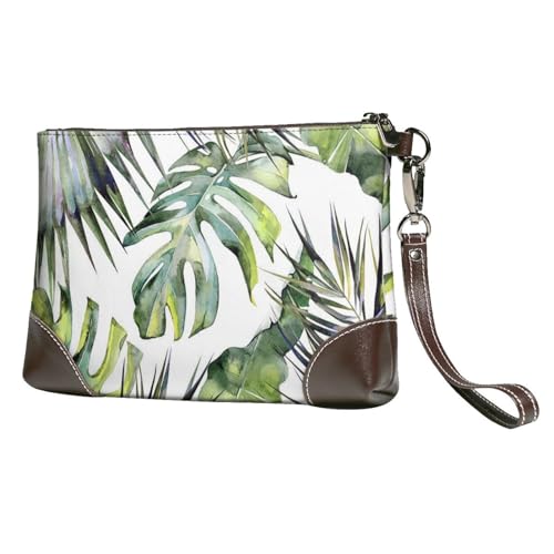 EgoMed Tropischer Garten,Handgelenktaschen PU-Leder Clutch Damen Reißverschluss Geldbörse Brieftasche Handtasche mit Handschlaufe von EgoMed