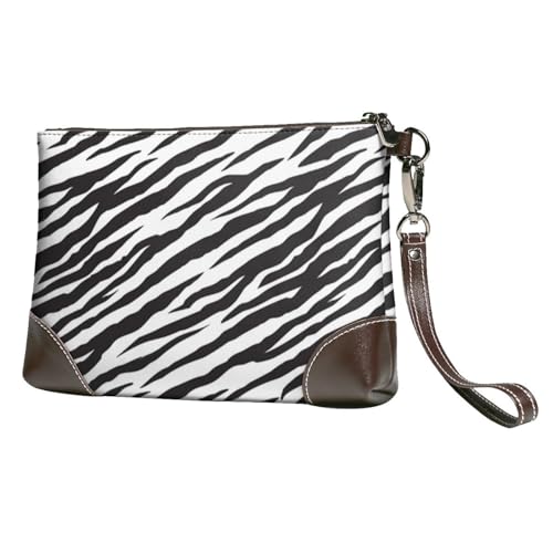 EgoMed Zebrastreifen,Handgelenktaschen PU-Leder Clutch Damen Reißverschluss Geldbörse Brieftasche Handtasche mit Handschlaufe von EgoMed