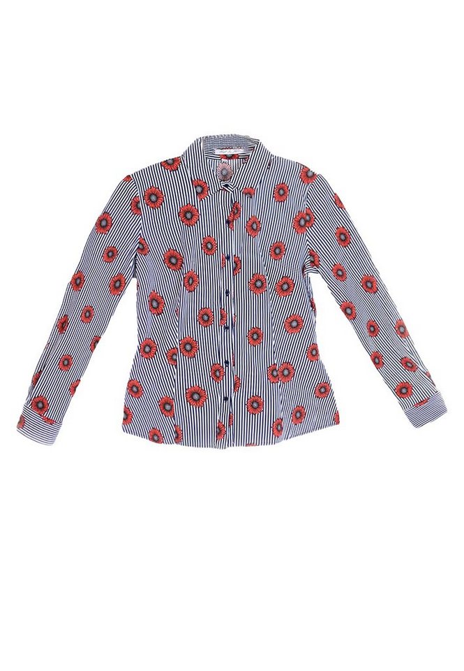 Egomaxx Blusenshirt Bluse Floral -Hemd mit Blumen D1845 (1-tlg) 1845 in Blau von Egomaxx