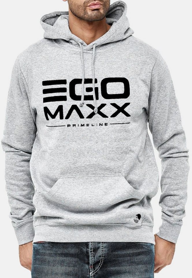 Egomaxx Hoodie Kapuzenpullover Hoodie EGO Sweater Sweatjacke Design (1-tlg) 3042 in Grau von Egomaxx