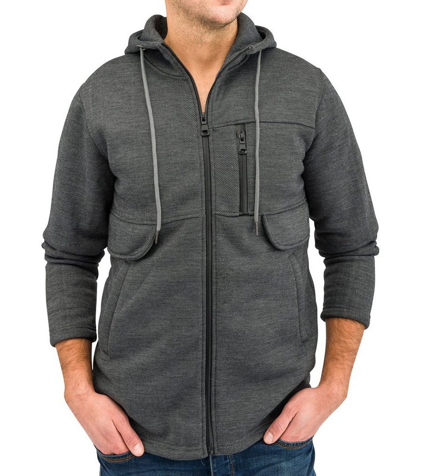 Egomaxx Hoodie Übergangsjacke Fleece Kapuzenjacke Gefüttert (1-tlg) 1651 in Grau von Egomaxx