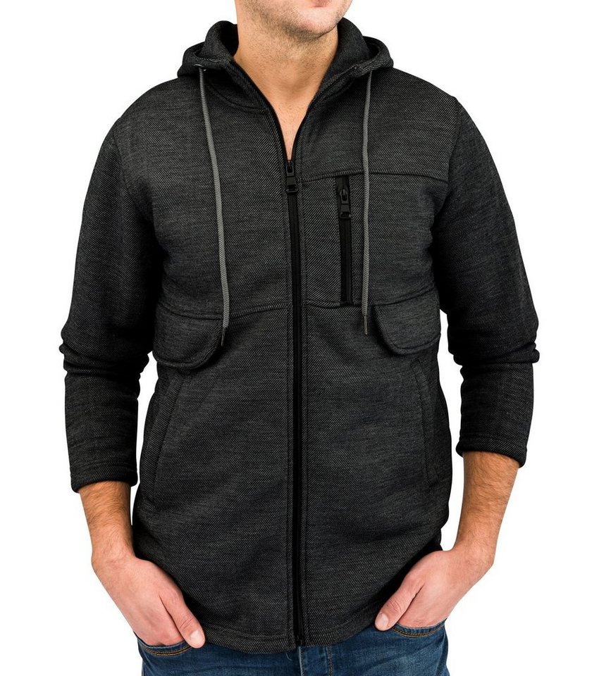 Egomaxx Hoodie Übergangsjacke Fleece Kapuzenjacke Gefüttert (1-tlg) 1651 in Schwarz von Egomaxx