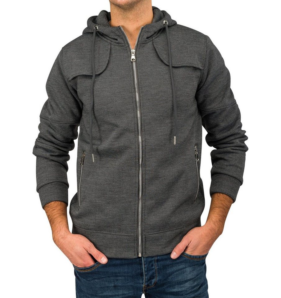 Egomaxx Hoodie Sweat Jacke Kapuzenjacke Zip Hoodie (1-tlg) 1641 in Grau von Egomaxx