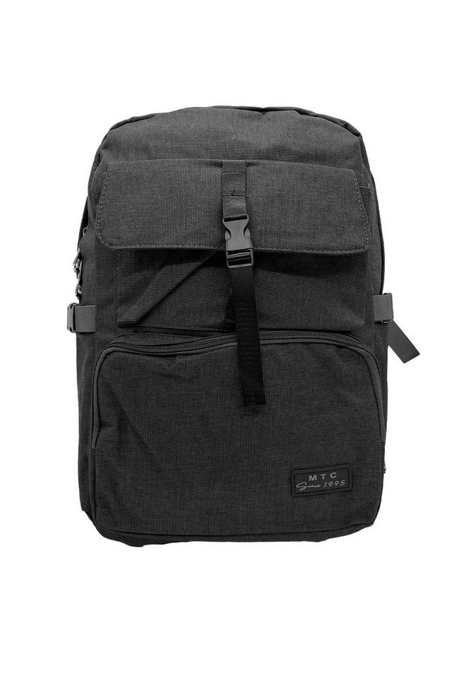 Egomaxx Rucksack Basic Backpack Stoff Rucksack Uni Daypack Nadelstreifen Design (1-tlg., Basic), 4337 in Dunkelgrau von Egomaxx