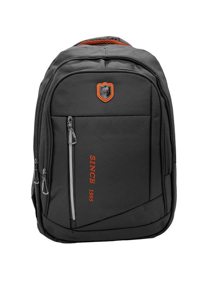 Egomaxx Rucksack Gepolsterter Rucksack Carbon Optik Design Backpack (1-tlg., sportlich), 4339 in Schwarz-Orange von Egomaxx