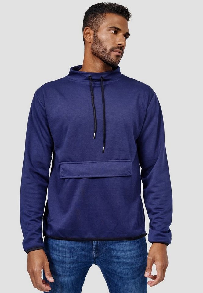 Egomaxx Sweatshirt Dünnes Sweatshirt Sport Longsleeve Pullover Sweater mit Bauchtasche (1-tlg) 3842 in Blau von Egomaxx
